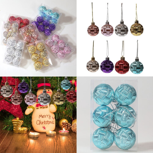 Christmas Ball Ornaments White Gold 6 pcs 1
