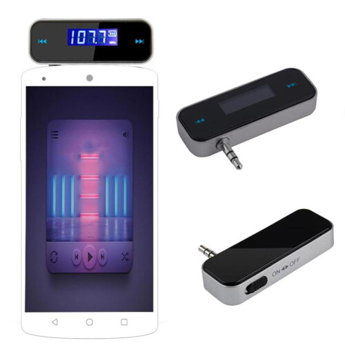FM transmitter bag for iPhone and Android phones with 2