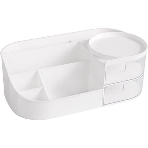 Makeup Organizer White Clear Drawers Large Capacity 2