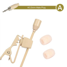 Beige lavalier lapel microphone 3.5mm 3-pin/4-pin XLR