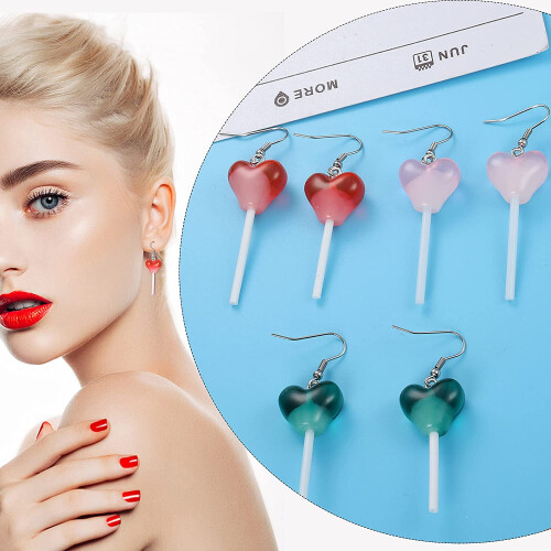 Jstyle candy lollipop dangle earrings set 12 pairs 2