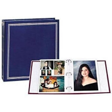 Magnetic 3-ring photo album blue 100 pages
