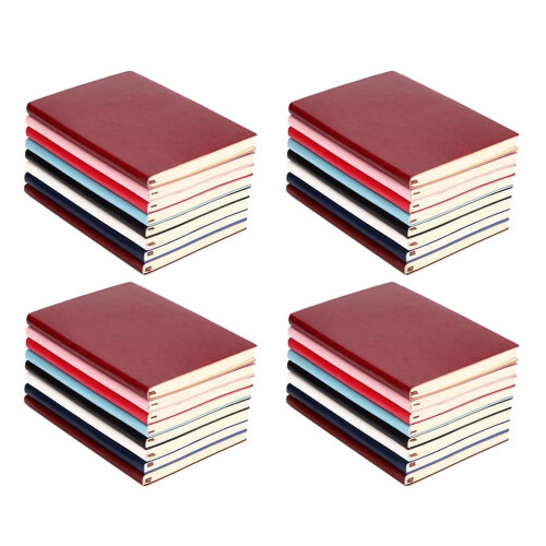 PU Leather Notebook 6 Colors 4 Pack 100 Lined Pages