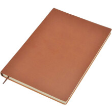 Plain leather A5 lined notebook softcover brown