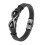 Leather Infinity Bracelet for Men Black Stainless Steel 1
