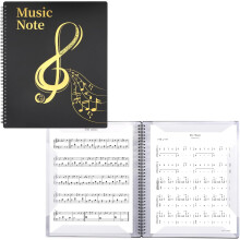 Sheet Music Folder Black 8.5x11 Inch 30 Sleeves