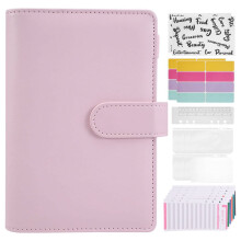 A6 Budget Binder with Zipper Envelopes Pink