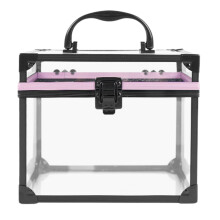 Gardenne clear makeup case with handle and lock, large