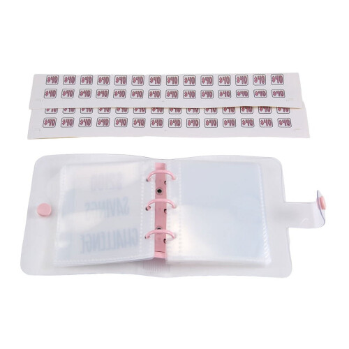 Savings Challenge Binder with Cash Envelopes Pink