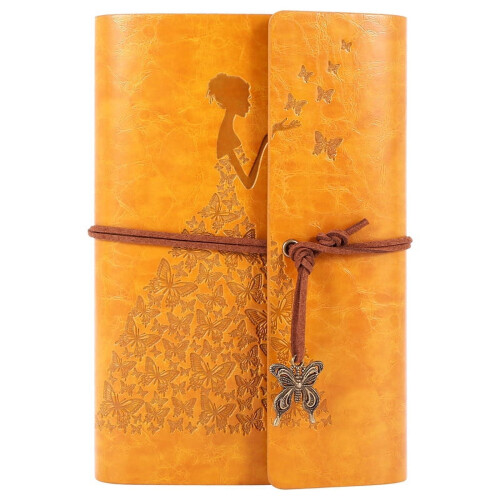 Refillable A6 leather notebook journal for writing and