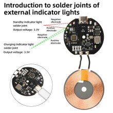 2X 20W Draadloze Oplader Zender Module 12V 24V Type C Snellaadprintplaat Spoel DIY Draadloze Oplaadpad Voeding