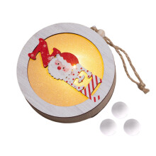 Christmas Baubles Wooden Light-Up Decor Santa Snowman