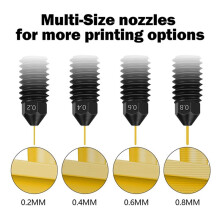 2 Set for A1/H2D/ Min Nozzle Hardened Steel 0.2 0.4 0.6 0.8mm Nozzles for Upgraded Hotend