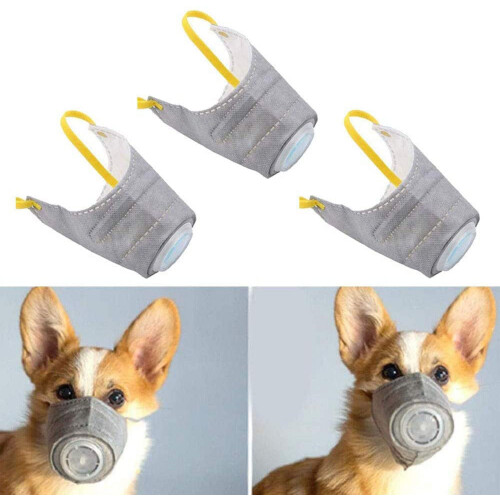 Adjustable Dog Respirator Muzzle, Breathable, 3 pcs