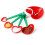 Heart-shaped measuring spoons set red 4-piece with egg 1