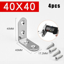 Stainless Steel Corner Brackets L-Shape 40x40mm 4 pcs