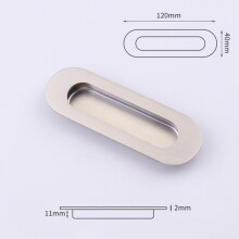 Stainless Steel Concealed Sliding Door Handle Round Silver