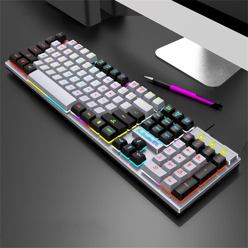 Godom USB wired gaming keyboard with rainbow LED backlight 1