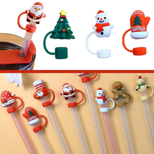 Christmas bird silicone straw sleeve 10mm 2
