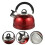 Red Stainless Steel Whistling Kettle 1.7L 2