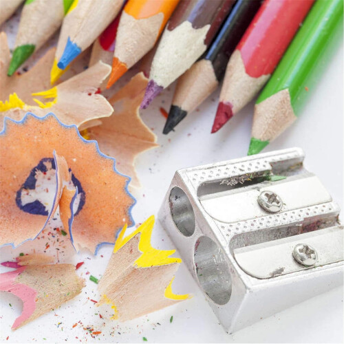 Metal pencil sharpener with two holes rectangular 1