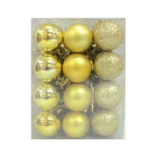 Mancro shatterproof gold plastic Christmas hanging ball
