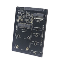 SSD Case Enclosure M2 + MSATA to SATA3.0 6Gb Adapter Riser Card Board with Metal Socket Support M.2 SSD MSATA