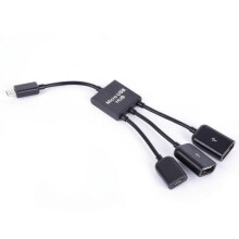 Mancro USB 2.0 hub with micro USB charging OTG cable 3 ports