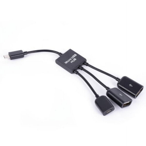 Mancro USB 2.0 hub with micro USB charging OTG cable 3 ports