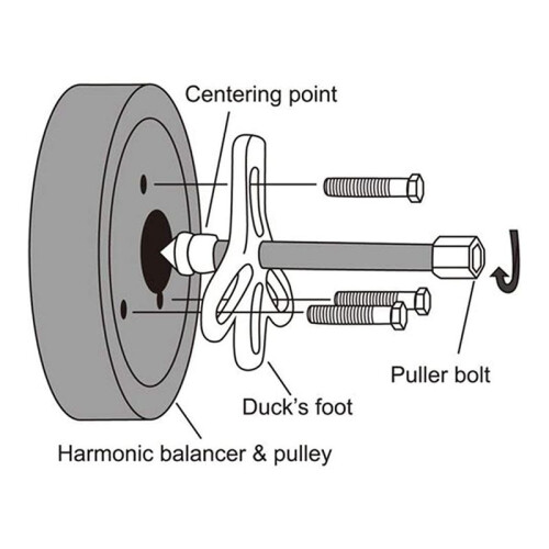 46pcs Harmonic Balancer Puller Kit Power Steering Pulley Puller Installer Tool Set Steering Wheel Flywheel Puller Tool