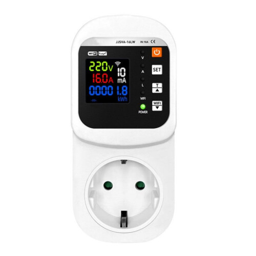 Tuya WiFi  Socket Voltage & Current Protector Stabilizer Multifunctional Power  Meter EU Plug