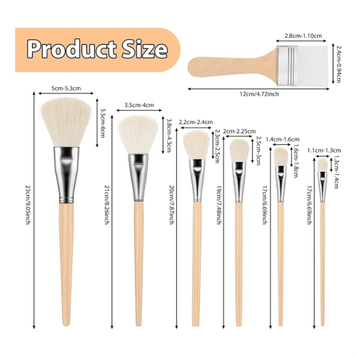 Mop Brush for Acrylic Painting 7-Piece Set 1