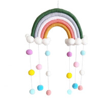 Rainbow wall hanging decor pastel pom pom 1 piece