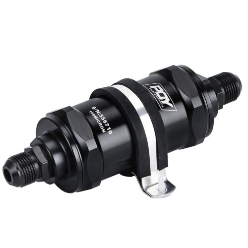 Universal Filter BLACK AN10 Inline Fuel Filter E85 Ethanol with 100μm (0.1MM) Stainless Steel Element