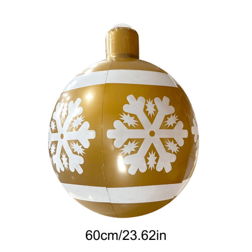HBASD inflatable Christmas ball gold snowflake 24 inch 1