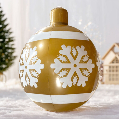 HBASD inflatable Christmas ball gold snowflake 24 inch 2