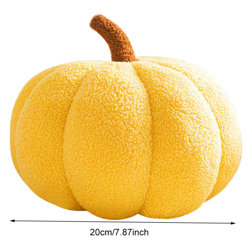 HBASD pumpkin throw pillow 3D Halloween decor yellow 20 cm 1