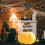 HBASD pumpkin throw pillow 3D Halloween decor yellow 20 cm 3