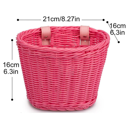HIPKZ bicycle front basket rattan woven 2 pcs 1
