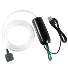 USB-powered mini aquarium air bubbler with air stone