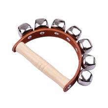 Handbell set with wooden handle and 7 jingle bells