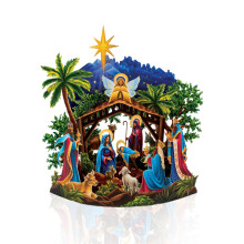 Cartes de Noël Pop Up Freshcut Paper, Crèche Étoilée de 15 Pouces, Cartes 3D