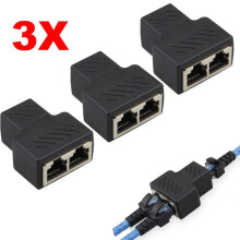 RJ45 splitter adapter CAT5/6/7 dual female 3 pack