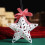 Christmas tree pendant decoration white glitter plastic 1