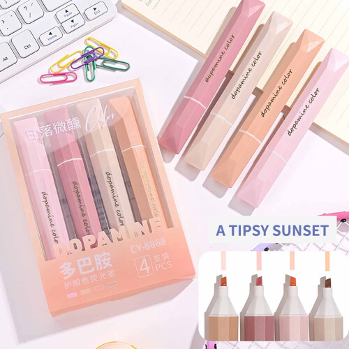 Color Marker Pen Set Highlighter Style 4 Colors 5ml