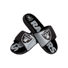 FOCO Las Vegas Raiders NFL Heren Colorblock Big Logo Gel Slippers - XL
