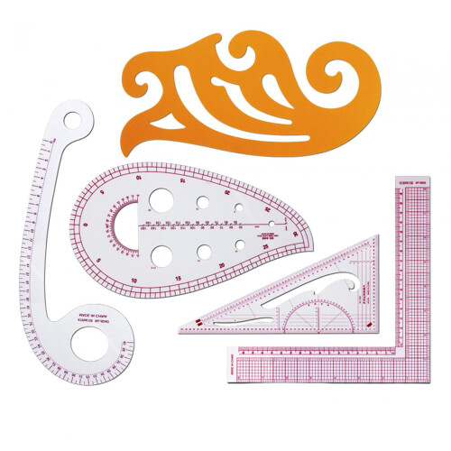 French Curve Ruler Set Metric 5-Piece 2