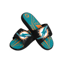 FOCO Miami Dolphins NFL Heren Colorblock Big Logo Gel Slippers - L