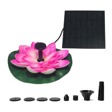 Solar fountain for outdoor pond and bird bath pink