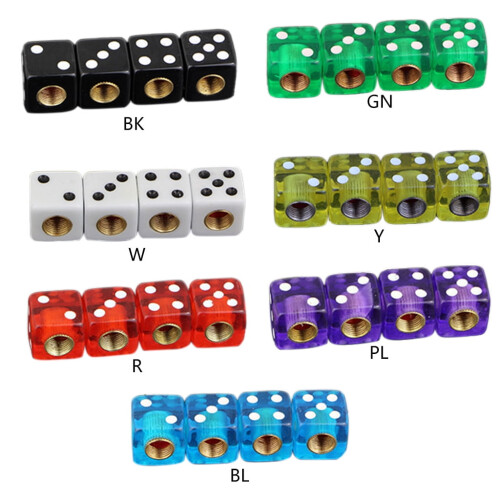 OOKWE dice-shaped tire valve stem covers 4 pcs 2